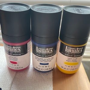 Liquitex Red, Yellow, Blue Gouache